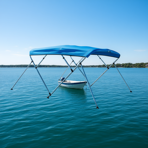 Pacific Blue 3-Bow Boat Bimini Top 600D Polyester Aluminum Frame Waterproof <b>Sun</b> <b>Shade</b> <b>Canopy</b> 72x79-84x46 Inch - Product Image 2