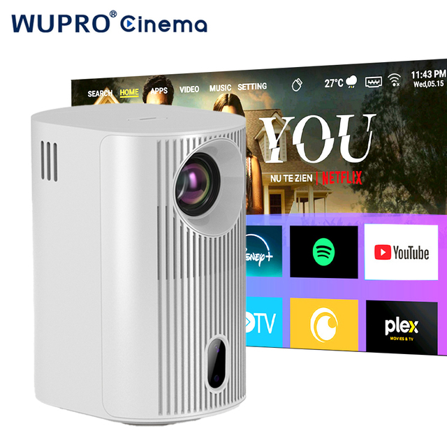 New Lifestyle Wupro CR51 Portable Projector Mini 200ANSI Lumens Auto Keystone Gaming Projector 1+8GB Smart Android Projector
