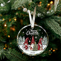 Ornement de Noël rond à suspendre personnalisé avec logo, photo, texte, impression personnalisée, souvenir de Noël, cadeau commémoratif de fête
