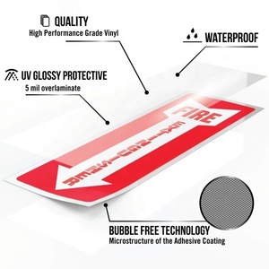 Tamaño personalizado Fuego/Emergencia/Reflectante 4 pulg. Pegatina <span class=keywords><strong>de</strong></span> señal <span class=keywords><strong>de</strong></span> extintor <span class=keywords><strong>de</strong></span> PVC blanco y rojo <span class=keywords><strong>de</strong></span> 18 pulgadas - Product Image 2