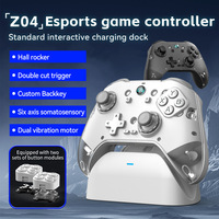 Control de Juego Inalámbrico Z04 2.4G BT en Oferta, Joystick con Base de Carga y Motor de Vibración para Steam, iOS, PC y Android
