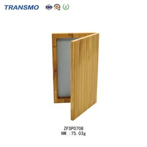 Palette à paupières magnétique vide personnalisable, étui de maquillage carré en bambou avec miroir - Product Image 5