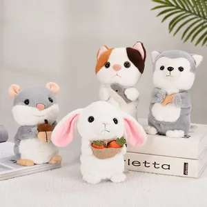 Factory Sale Cute Soft Electric Repeat Talking Singing Stuffed Hamster Cat Bunny Husky Plush Toys For Kids