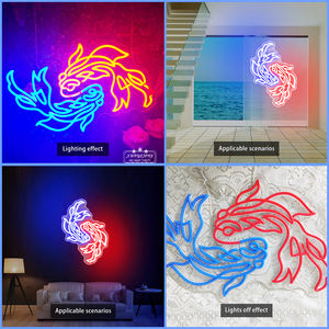 Enseigne au néon personnalisée de <span class=keywords><strong>poisson</strong></span> <span class=keywords><strong>rouge</strong></span> élégante et colorée pour décor d'aquarium de salle de restaurant Lampe au néon alimentée par courant alternatif pour application d'entreprise - Product Image 3