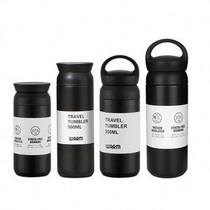 Mug à café en acier inoxydable 350/500 ml, tasse thermique à double paroi sous vide avec poignée et couvercle - Product Image 3