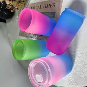16oz Ombre Frosted nhựa cách nhiệt Acrylic bia kính số lượng lớn Tumblers với nắp rơm dupes UV dtf kháng Màu chai - Product Image 4