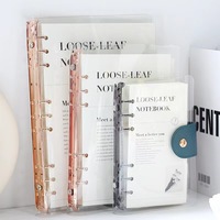 Carnet transparent en PVC, 6 ou 9 trous, simple, format B5/A5/A6, avec boucle, bloc-notes, vente en gros