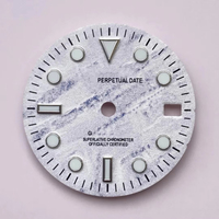Nouveau cadran de montre en acier inoxydable bleu vert lumineux de 28,5 mm pour mouvement NH34
