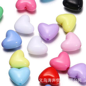 Acrylic Heart Beads Solid Color For DIY Jewelry <b>Bracelet</b> Phone Chain Loose Beads Wholesale Jinhua Origin Fall 2023 - Product Image 3