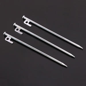 Niu Bang <b>Tent</b> Pegs 20-40Cm High Carbon Steel Chrome Plated <b>Outdoor</b> Camping Ground Pegs Industrial Grade All Seasons - Product Image 2