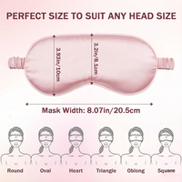 Masque de sommeil de luxe en satin de soie élastique avec logo personnalisé et sangle réglable, occultation totale pour un sommeil réparateur et les voyages