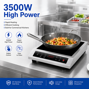 Cocina de Inducción Comercial Delgada y Cóncava de 3500W, 220V, de Acero Inoxidable, para Restaurante o Cocina - Product Image 2