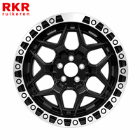 Jantes en alliage forgées concaves tout-terrain Beadlock 6x114.3 5x4.75 5x5.5 noires usinées 17 18 19 20 24 pouces pour SUV, camion, 4x4
