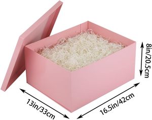 Màu hồng thêm Lớn Hộp Quà Tặng có nắp đậy bảng sóng thân thiện với môi có thể tái chế hộp sinh nhật bao gồm Ribbon shred Filler Thẻ quà tặng - Product Image 3