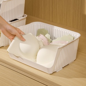 Thickened Anti-microbial Socks Underwear Bra Panties <b>Clothes</b> Divided <b>Storage</b> Box with Lid Plastic Wardrobe Drawer - Product Image 2