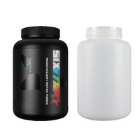 Hotsale 2L 3L Noir HDPE Vide Nutrition Complément Conteneur Protéine de Lactosérum Poudre Pot pour Corps Poudre Bonbon avec Étiquette Personnalisée