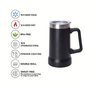 Taza de Cerveza de 24 oz con Asa, Diseño Clásico, Aislamiento de Doble Pared, Acero Inoxidable con Recubrimiento en Polvo, Logotipo Personalizado - Product Image 4