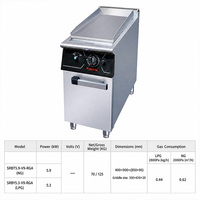 JUSTA Gas Griddle dengan Kabinet 5.9kW Gas Alam Komersial Flat Top Grade 304 Stainless Steel Tipe Lantai Berdiri Garansi 1 Tahun