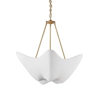 Lustre LED suspendu tout en cuivre de style américain VC Plaster, design français rétro pour salle à manger, salon, chambre et bureau