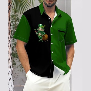 เสื้อเชิ้ตฮาวายแขนสั้นคอตั้งสำหรับผู้ชาย ลายพิมพ์ลำลองใส่เที่ยวทะเล ทรงปกติ รับผลิตแบบ ODM พร้อมสกรีนโลโก้ - Product Image 4