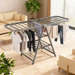 Folding Clothes <b>Drying</b> <b>Rack</b> X Type Rectangle Standing Mobile For Home Balcony Indoor Outdoor Use - Product Image 3