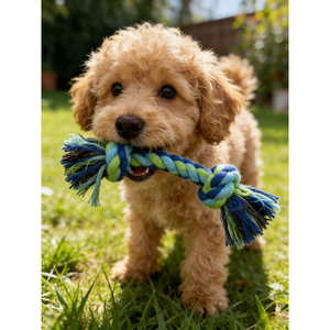 Giocattoli in Corda di Cotone Fatti a Mano con Doppio Nodo Colorato per Cani di Piccola e Grande Taglia - Product Image 4