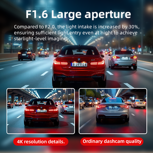 Coview Nouvelle caméra embarquée 4K avant et arrière, DVR 4K, 1,47 pouces, double objectif, boîte noire F1.8, taille mini, ne bloque pas la vue du conducteur - Product Image 3