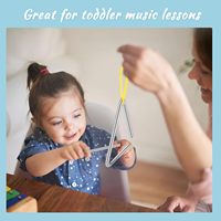 Stainless Steel Triangle Percussion Instrument 6 Inch for Professional Music Kids