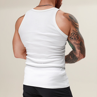 Débardeur de sport décontracté côtelé pour homme, coupe ajustée, 260 g/m², 95 % coton, 5 % élasthanne, respirant, idéal pour la musculation et la course à pied