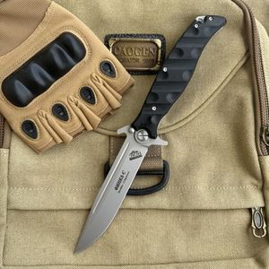 D2 coltello di sopravvivenza pieghevole all'aperto G10 manico in acciaio inox titanio lama di plastica industriale caccia campeggio grado per fai da te - Product Image 1