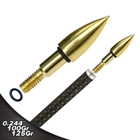 Colle en acier inoxydable dans les pointes de balle ID 6.2mm 0.244 "pour arbres de flèches en carbone avec section d'extrémité cassable 12/paquet