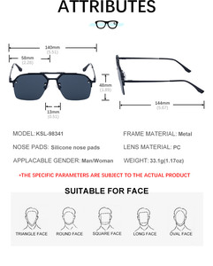 Partagasファッション流行のカスタムロゴハーフリムスクエアダブルブリッジ春ヒンジUV400シェードサングラス男性用 - Product Image 6