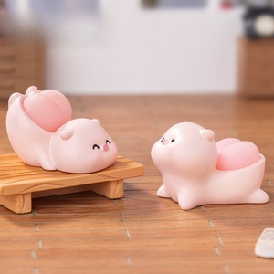 weij Landscape - Adornos Decorativos para el Hogar, Lindos y Suaves, con Base Elástica, Diseño de Cerdito, Mini Adornos de Escritorio - Product Image 3