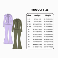 Ensemble 2 pièces personnalisé pour filles : haut à manches longues zippé et pantalon évasé à volants – Tenue de danse et de yoga douce et légère pour enfants