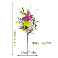 Tiges de marguerites artificielles pour la décoration de la maison, plantes vertes, bouquets de mariage printaniers de Pâques