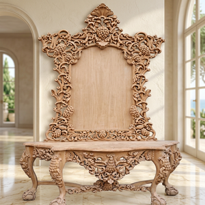 Cómoda Tradicional de Acero Inoxidable con Panel de Madera, Espejo Decorativo y Elegante para Baño, Dormitorio, Sala de Estar - Product Image 5