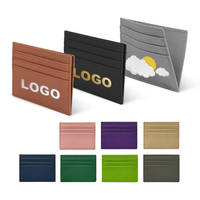 Siap Kirim Dompet Kartu Kredit & ID Card Kulit PU Berkualitas Tinggi Minimalis Tipis Model Epsom untuk Pria Harga Pabrik Ready Stock