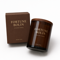 Bougie parfumée en cire de soja en pot de verre réutilisable, série marron, purificateur d'air, coffret cadeau écologique personnalisé