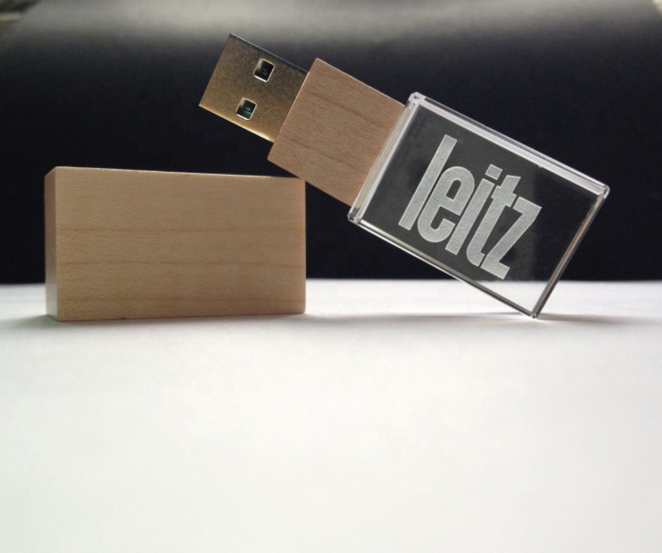 Изготовленный На Заказ 3D Логотип Деревянный акрилового стекла USB 3,0 флеш-накопитель 8 ГБ 16 ГБ 32 ГБ 64 Гб флэш-накопители