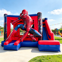 Château gonflable commercial extérieur à thème super-héros Spider-Man, structure de saut gonflable en PVC