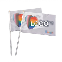 Gouli No. Drapeau indien 8 couleurs 14*21cm, mât en plastique écologique à manivelle, impression numérique polyester, séchage rapide, sac OPP