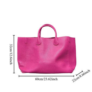 Bolso de mano suave de PU a la moda para mujer <span class=keywords><strong>Temu</strong></span> exclusivo transfronterizo, bolso de hombro de moda de Color sólido de gran capacidad abierto - Product Image 5