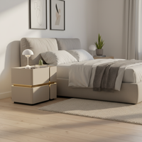 Mesita de Noche Inteligente de Madera Maciza para Dormitorio, Estilo Moderno y Sencillo, para Apartamentos Pequeños, con Sensación de Lujo, Diseño de Celebridad de Internet, Shangzheng
