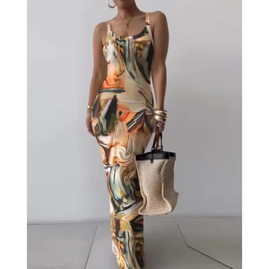 Robe midi <span class=keywords><strong>vintage</strong></span> dos nu pour femme, coupe ajustée, silhouette droite, en polyester tricoté, idéale pour les soirées, toutes saisons - Product Image 1