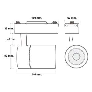 Faretto LED monofascico da 30W CCT: illuminazione versatile ed efficiente per spazi commerciali e residenziali. - Product Image 1