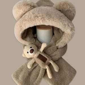 Femmes hiver ski extérieur chapeau mignon Camouflage dessin animé imprimé épais col en peluche long moelleux coupe-vent chaud fausse fourrure imprimé - Product Image 4