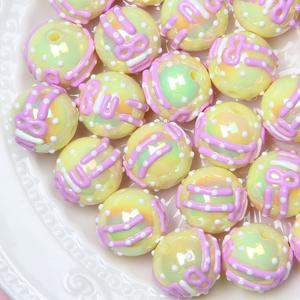 Cuentas de Plástico de 16 mm, Novedad de Verano, Letras de Flores Pintadas a Mano, Material para Pulseras DIY, Colgante para Coche, Acrílico Pequeño y Fresco - Product Image 3