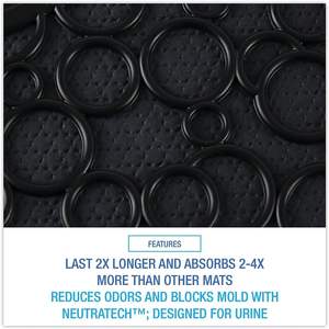 Tapis de toilette absorbant en caoutchouc Boardwalk Comfortable 2.0, 22 x 22, noir, imperméable et super absorbant pour usage domestique, 6 par carton - Product Image 6