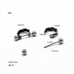 yunnique Cuff <b>Earrings</b> Titanium Steel Geometric Design For Men And Women Simple Fashion Jewelry Stainless Steel Ear Clips - Product Image 2