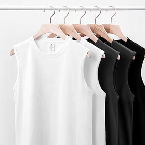 Camiseta sin Mangas de Algodón Puro de 240g, Holgada, Transpirable, Minimalista, Informal, Deportiva, para Gimnasio, para Hombre, para Verano - Product Image 1